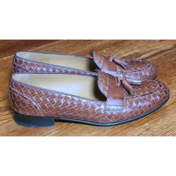 Rare Bow-Tie McFarlaine Italian Woven Tassle Brown Leather Loafers SZ 9 ORG $349 main image 8